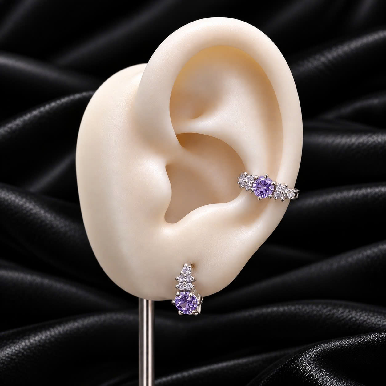 Khuyên vòng kiểu D đá tròn tím li ti trắng 10mm_thumbnail_3