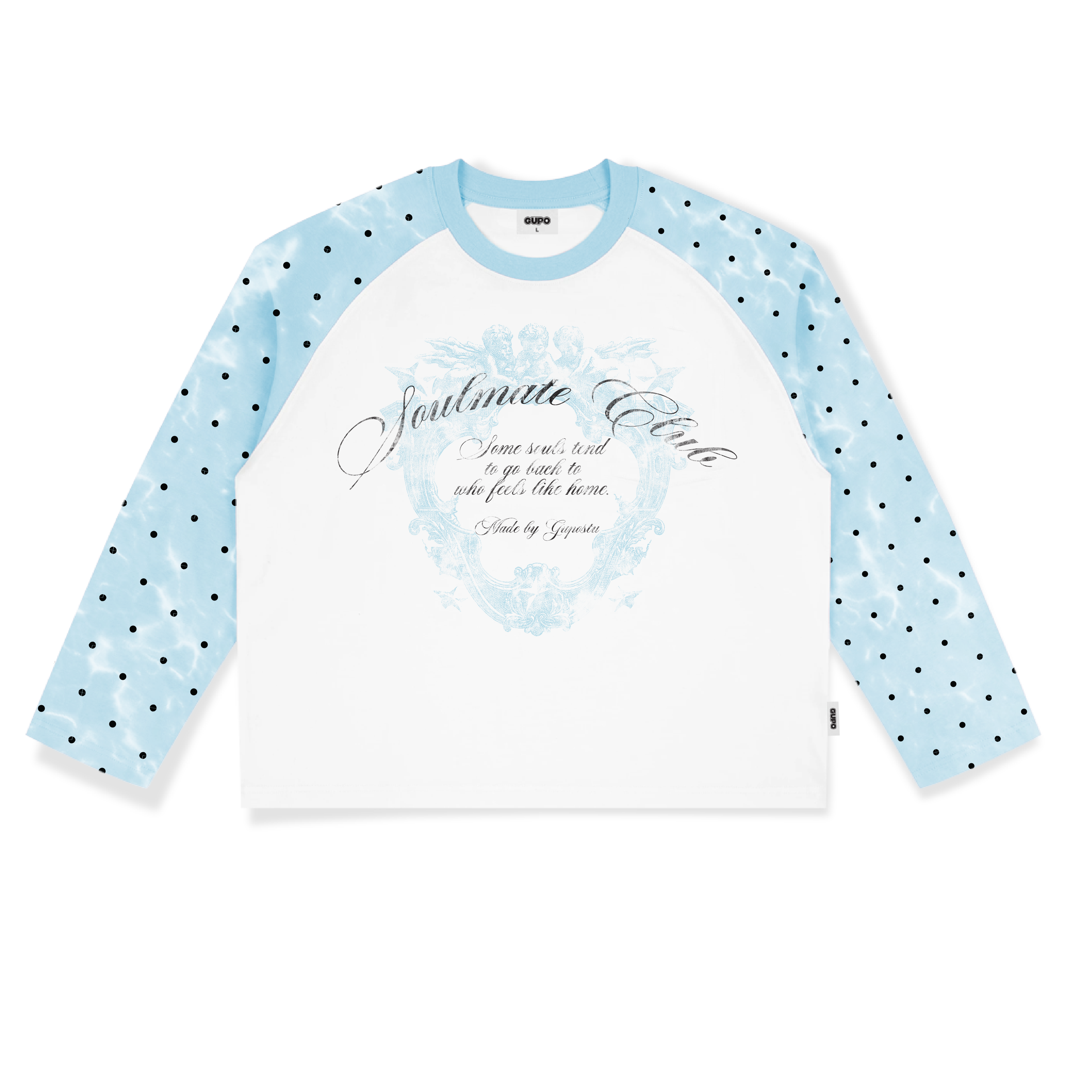 Áo Thun Tay Dài Raglan GUPO Sky Dot Chấm Bi Cotton Form Boxy Local Brand - ATD06