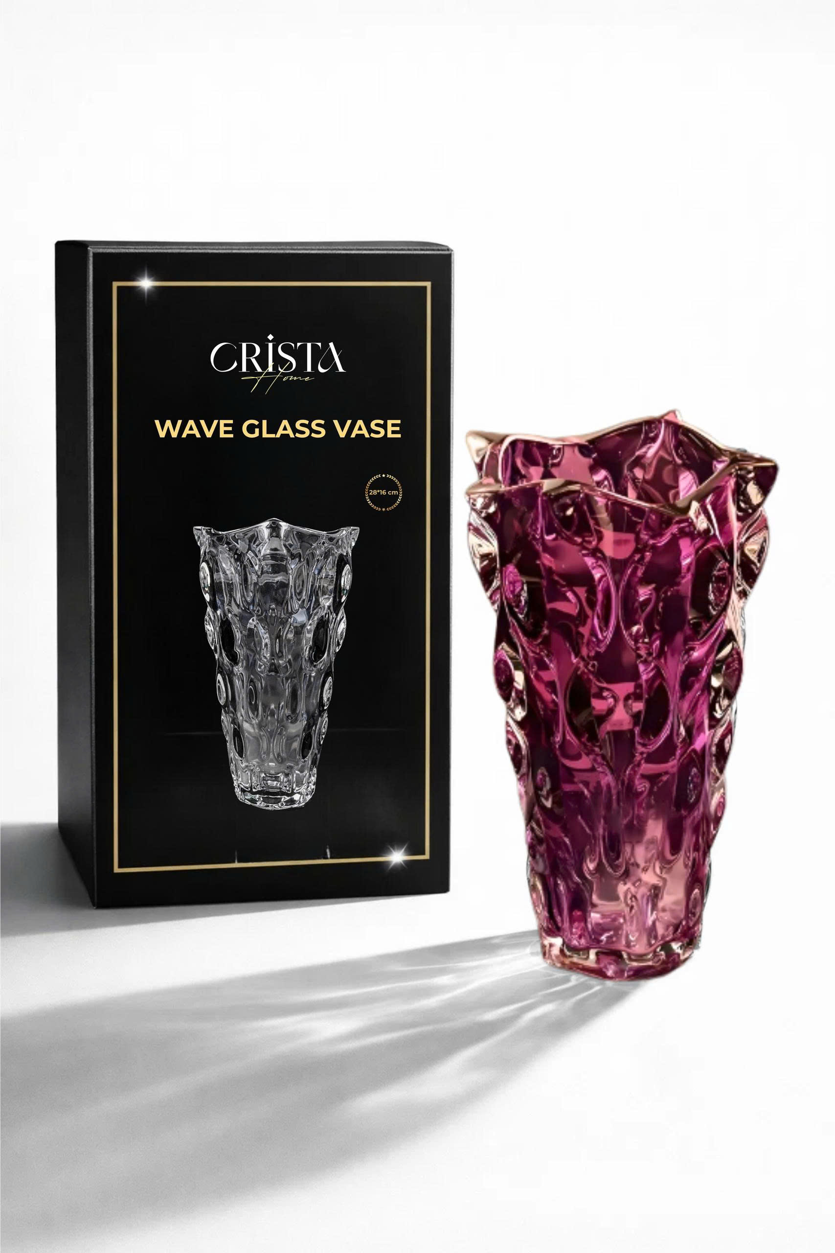 Bình hoa cánh sóng màu OMBRE 28 x 16 cm CRISTA HOME, 60230