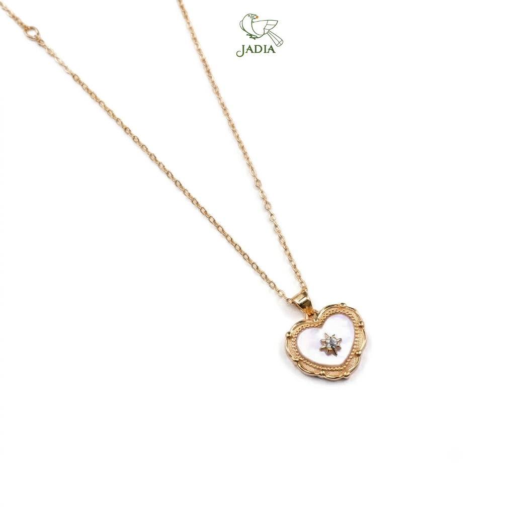  Dây chuyền Celestial Heart - Bạc 925 mạ vàng 18K, khảm xà cừ đính đá Zircon_thumbnail_3