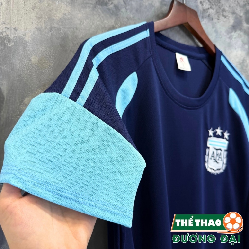 Quần Áo Bóng ĐT Argentina Xanh Đen Training Thun Mè Thoáng Khí Thể Thao Đương Đại_thumbnail_4