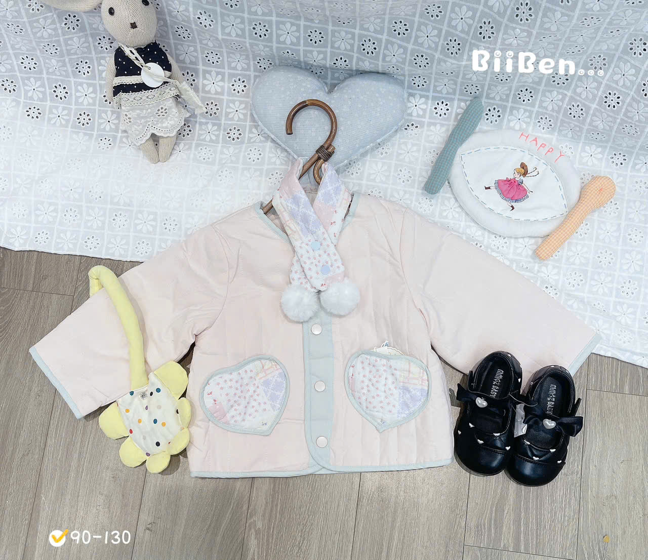 SV122-áo phao trần bông mỏng kèm khăn seven 7206
