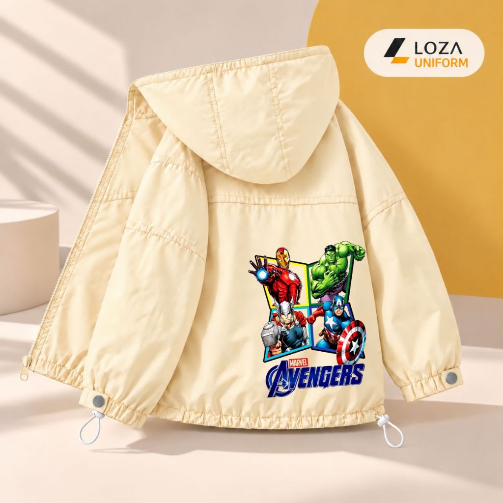 Áo gió bé trai in hình siêu nhân Avengers-  Loza Kids AJ3802