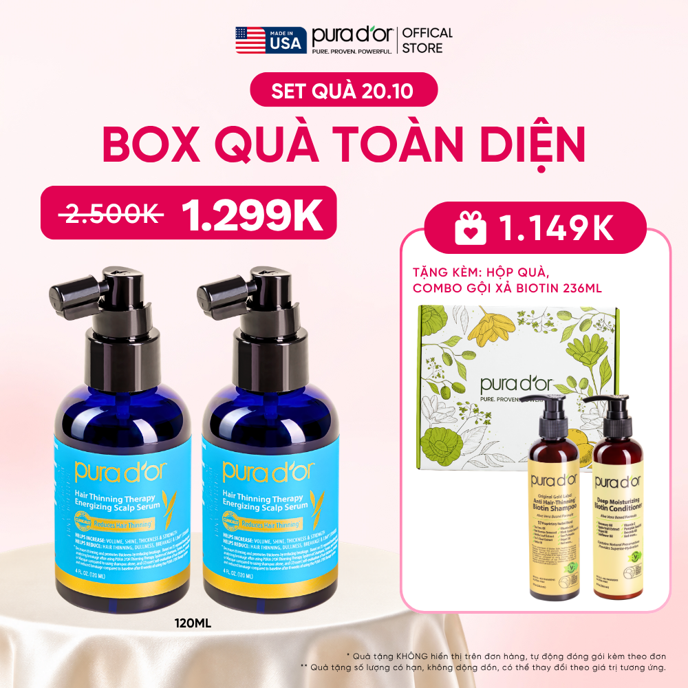 [Set quà 20/10] Set 2 Tinh chất hữu cơ Therapy Energizing Scalp Hỗ trợ Trẻ hóa da đầu - Giảm rụng tóc, mọc tóc chắc khỏe