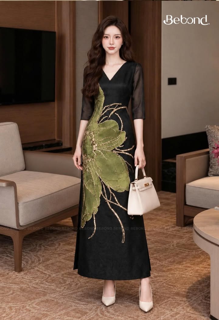 Váy voan in hoa bản to LYSARA màu XANH_thumbnail_1