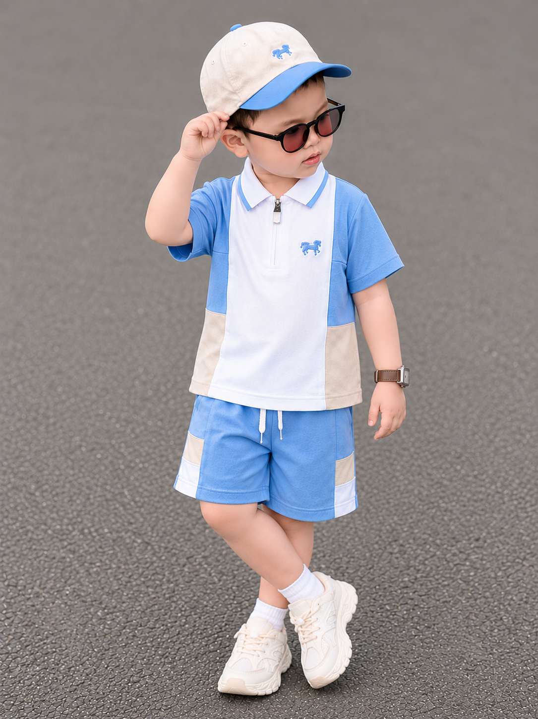 M34 BỘ POLO 2 MÀU NGỰA XANH KÈM MŨ- A117.1851