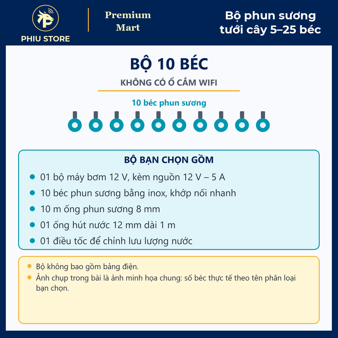 Bộ Phun Sương Làm Mát Tưới Cây Bơm 12V 5–25 Béc Inox, Có Bản Ổ Cắm Wifi Điều Khiển Từ Xa Hẹn Giờ - PHIU STORE_thumbnail_7