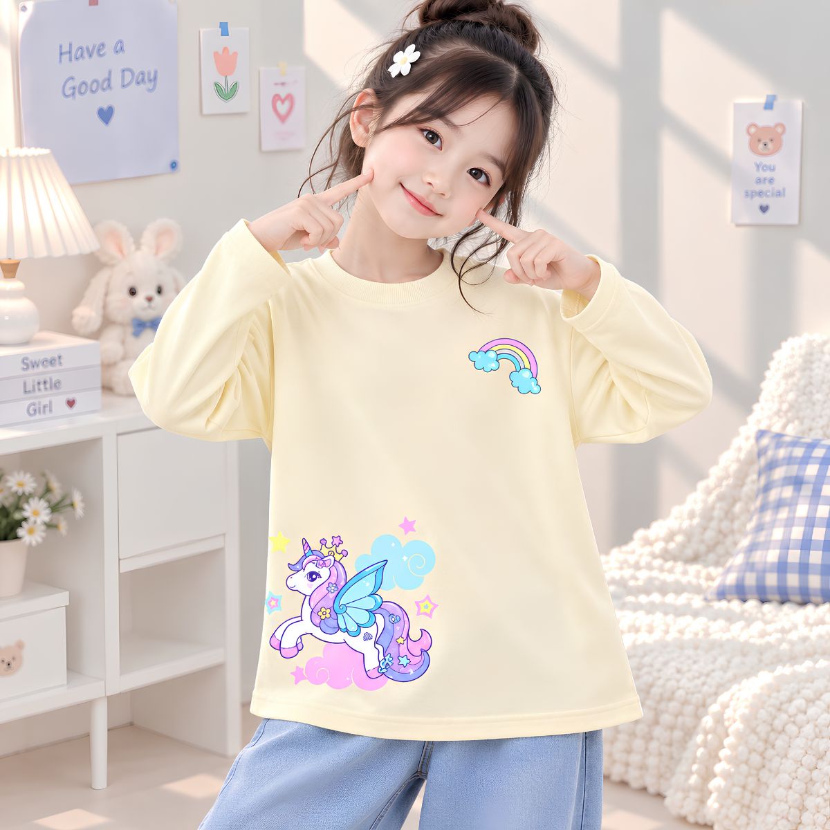 Áo thun dài tay bé gái hình Ngựa Pony dễ thương - Loza Kids  KT3732_thumbnail_2