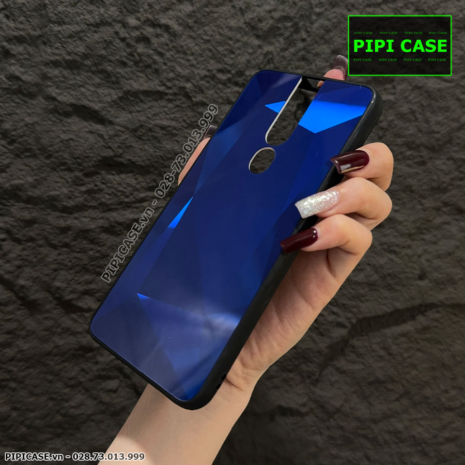 Ốp Lưng Oppo F11 Pro - Kim Cương 6D - Xanh