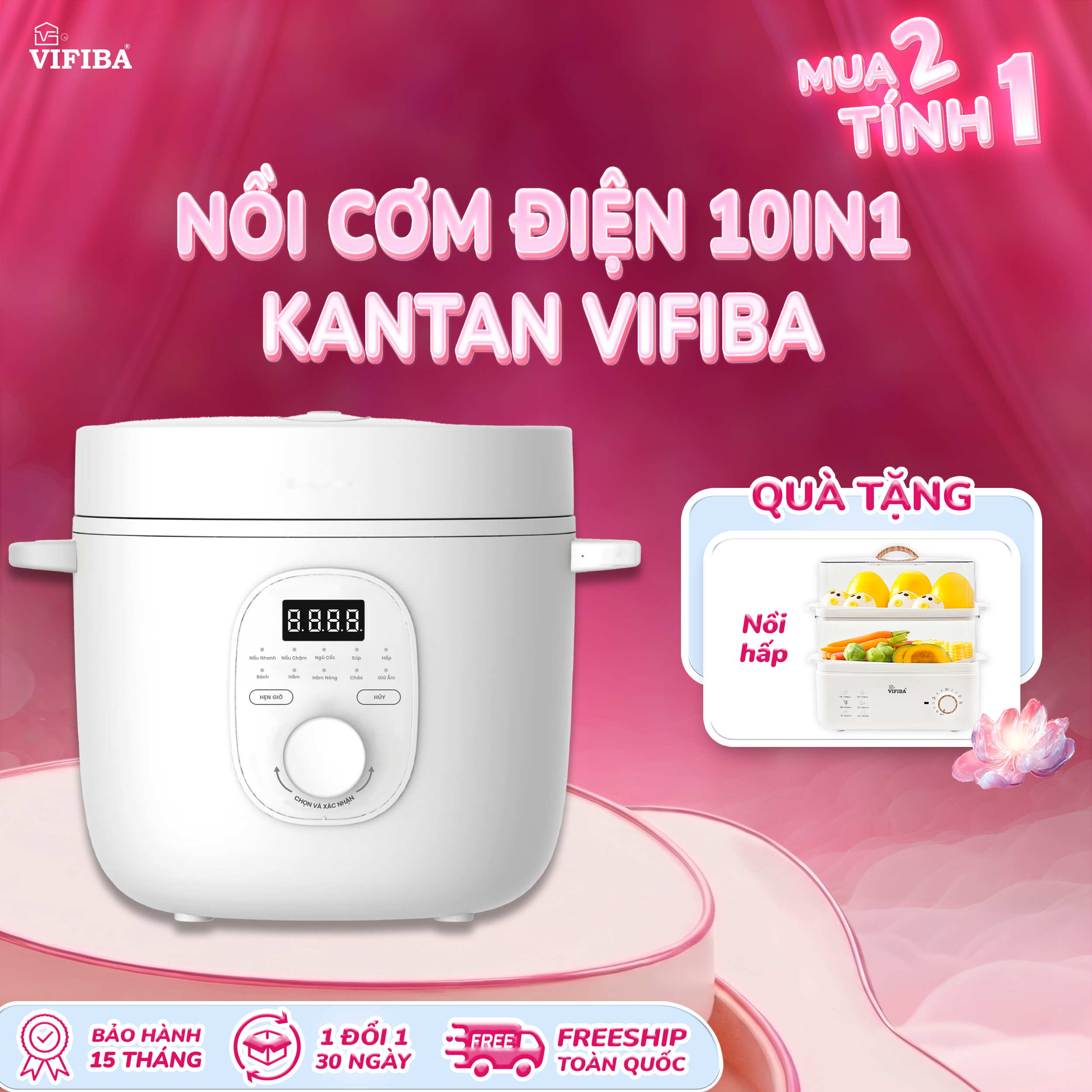 Nồi Cơm Điện Kantan (TẶNG NỒI HẤP HẸN GIỜ)