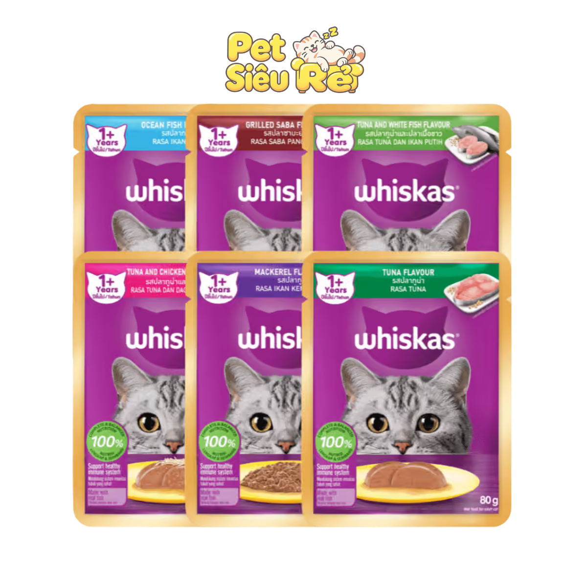 Pate Whiskas Gói Cho Mèo từ 70g