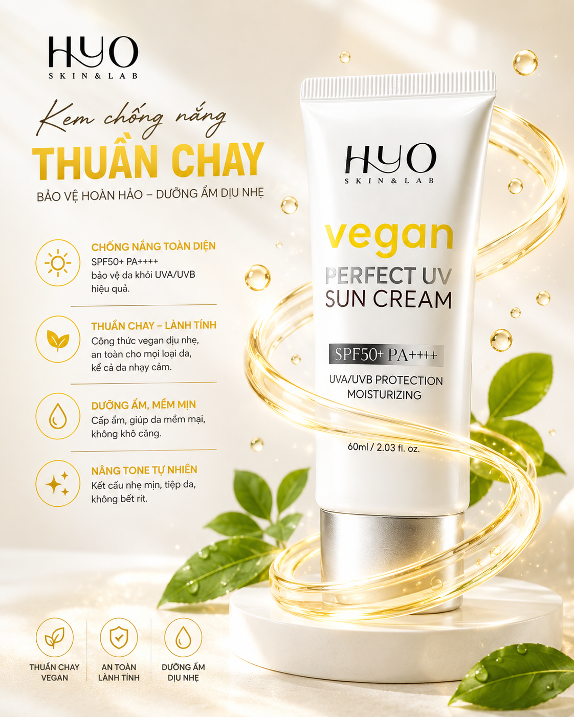 COMBO KEM CHỐNG NẮNG - HYO VEGAN PERPECT UV SUN CREAM