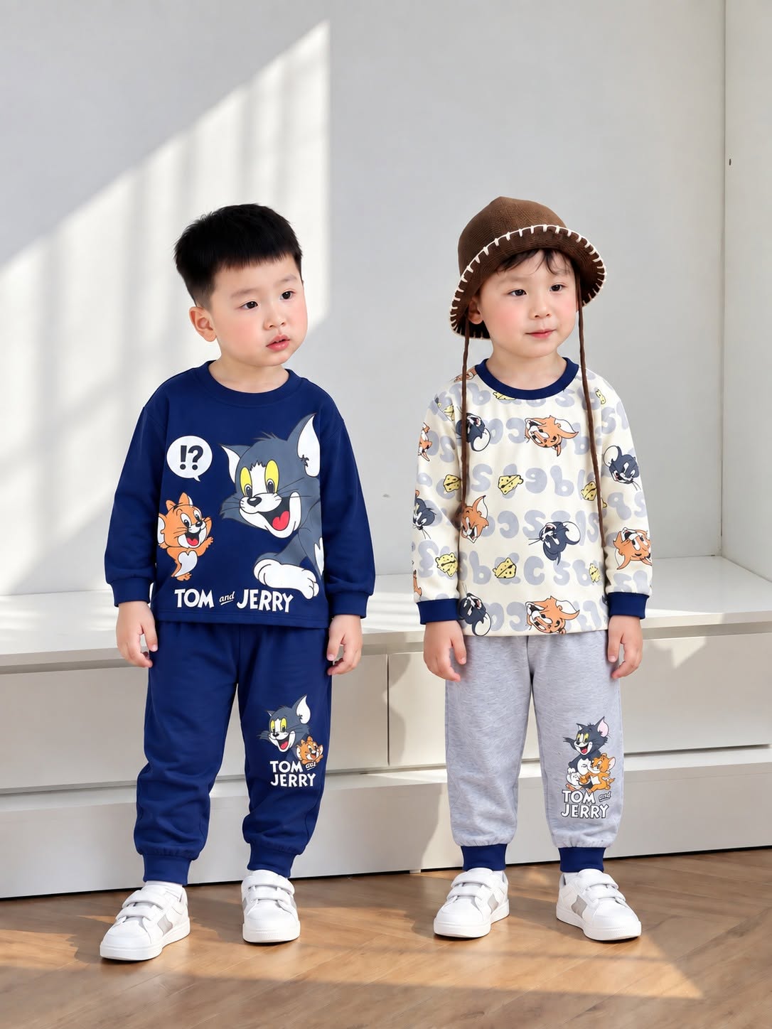 C30 SET 2 BỘ DÀI TAY TOM & JERRY CHẤM HỎI- A100.457