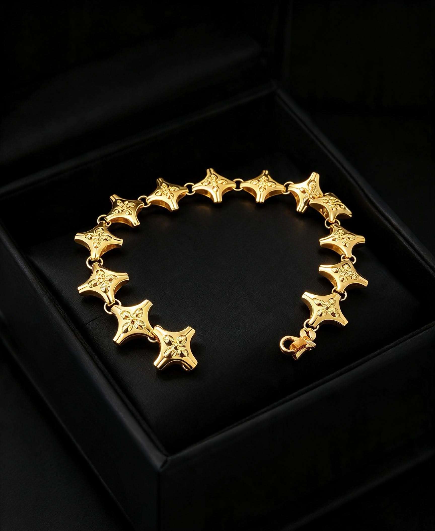 DIAMOND CUT CHARM BRACELET