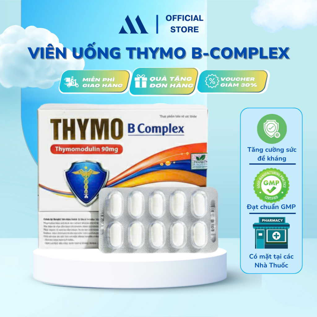 Thực phẩm bảo vệ sức khỏe Thymomax ( Hộp 3 vỉ x 10 viên )