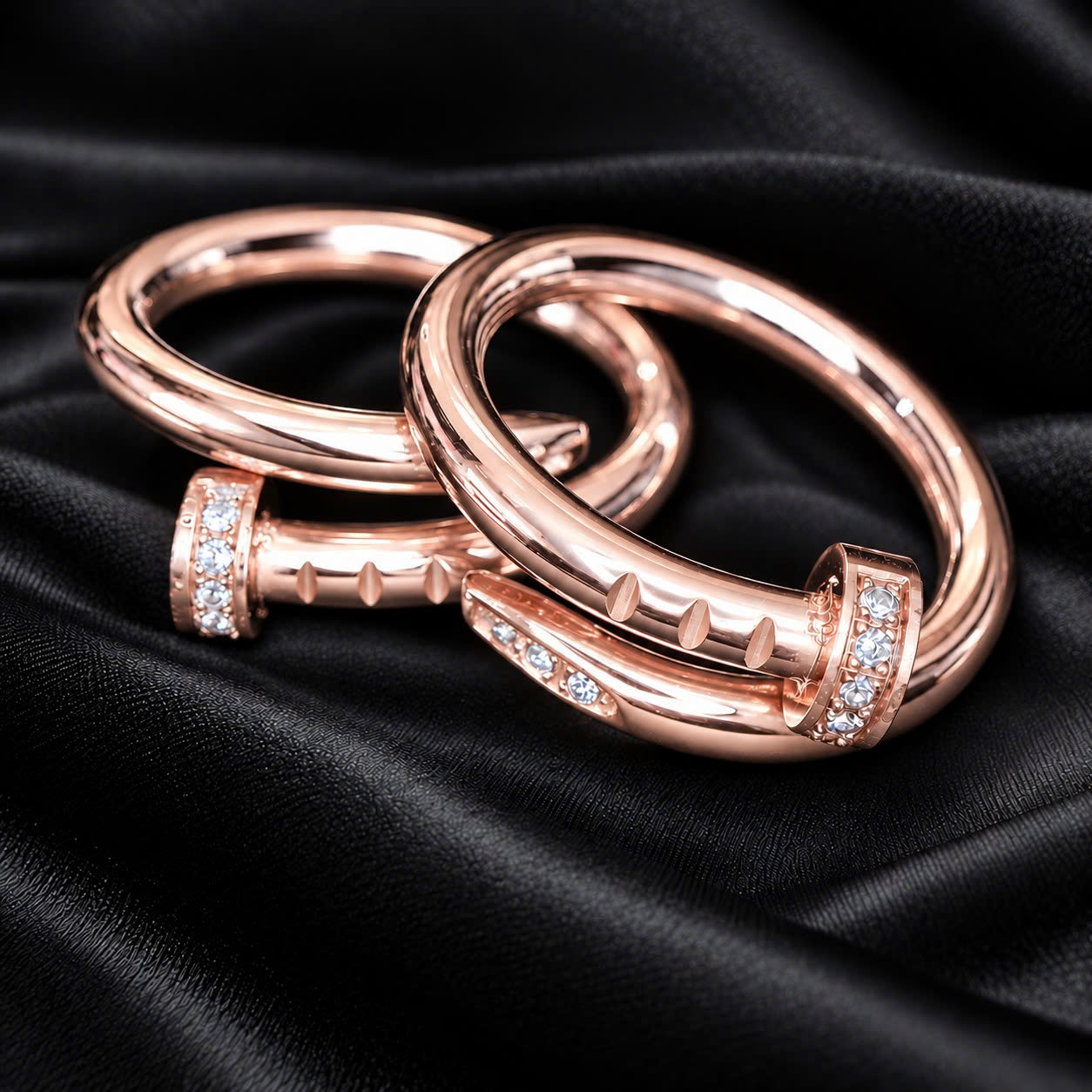 Nhẫn kiểu titan đinh xoắn Cartier vàng hồng size 6_thumbnail_3