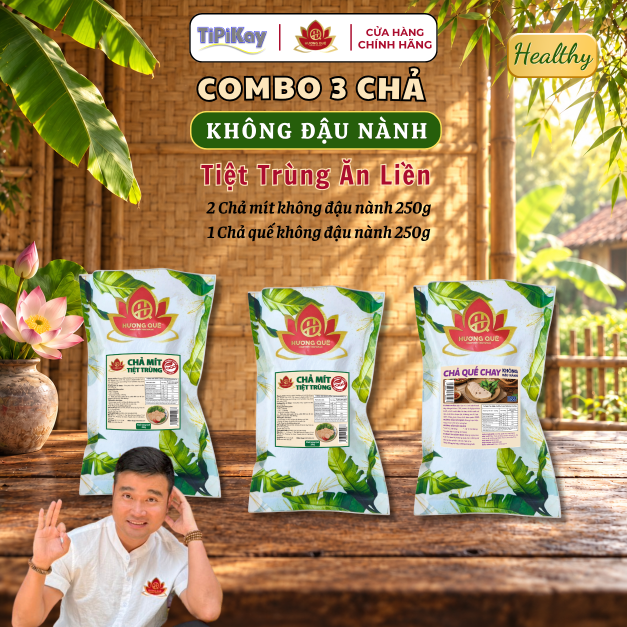 [Combo 3 Chả Không Đậu] 2 Chả Mít Không Đậu Nành + 1 Chả Quế Không Đậu Nành CBTP-2CMKD1CQKD