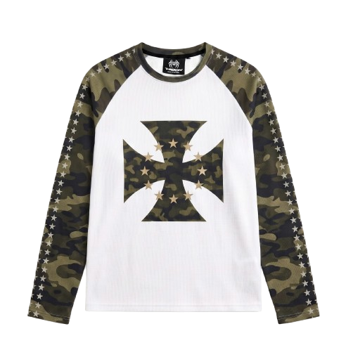 Áo Thun Tay Dài Form Boxy HIDDN Camo Cross Star Raglan