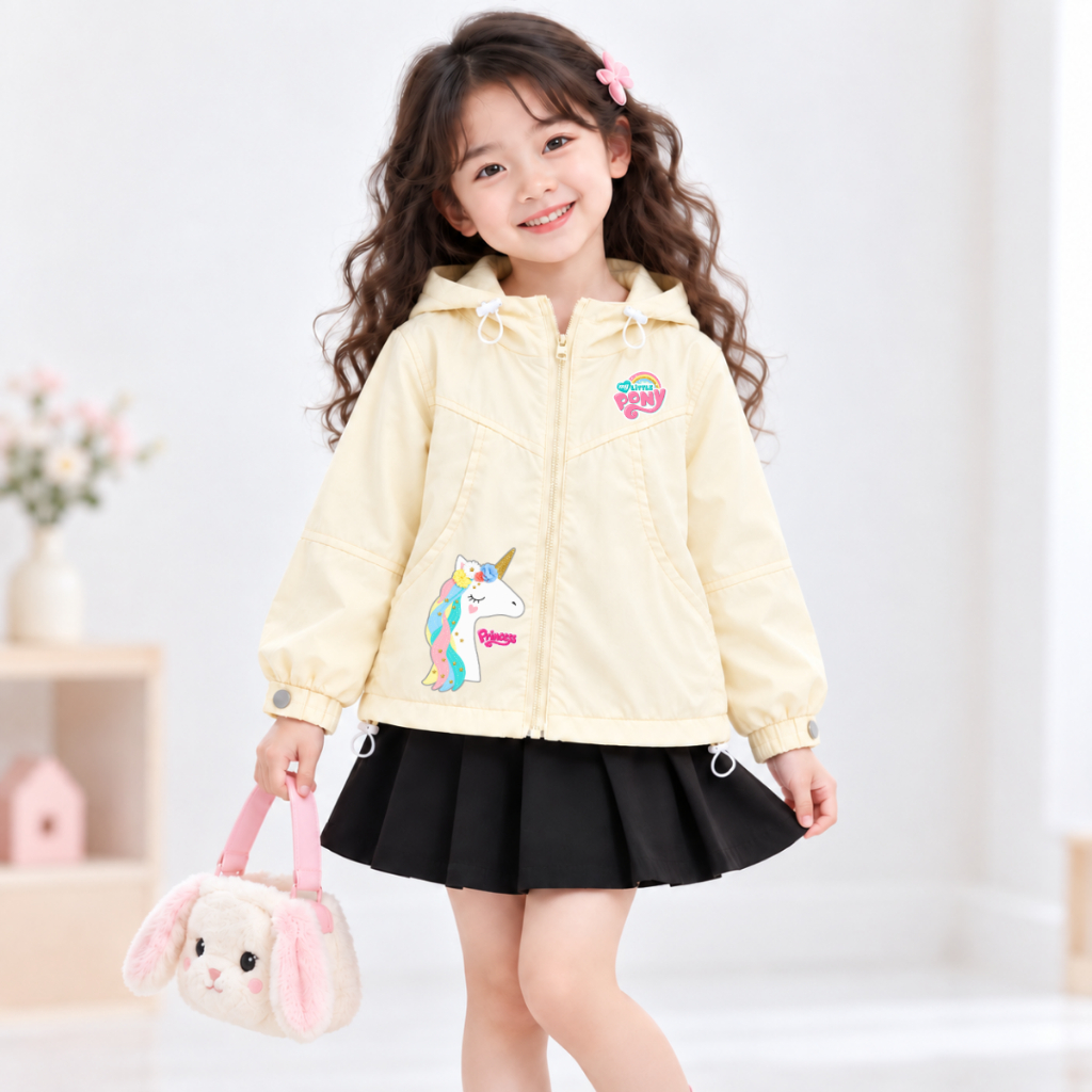 Áo gió bé gái có mũ hình Ngựa Pony - Loza AJ3798