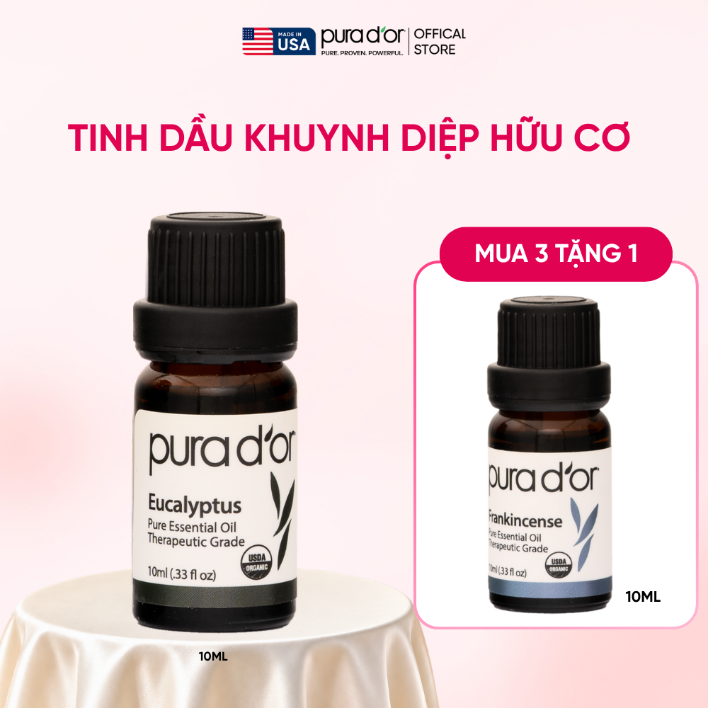 Tinh Dầu Khuynh Diệp Hữu Cơ PURA D’OR Therapeutic Grade Eucalyptus Essential Oil 10ML