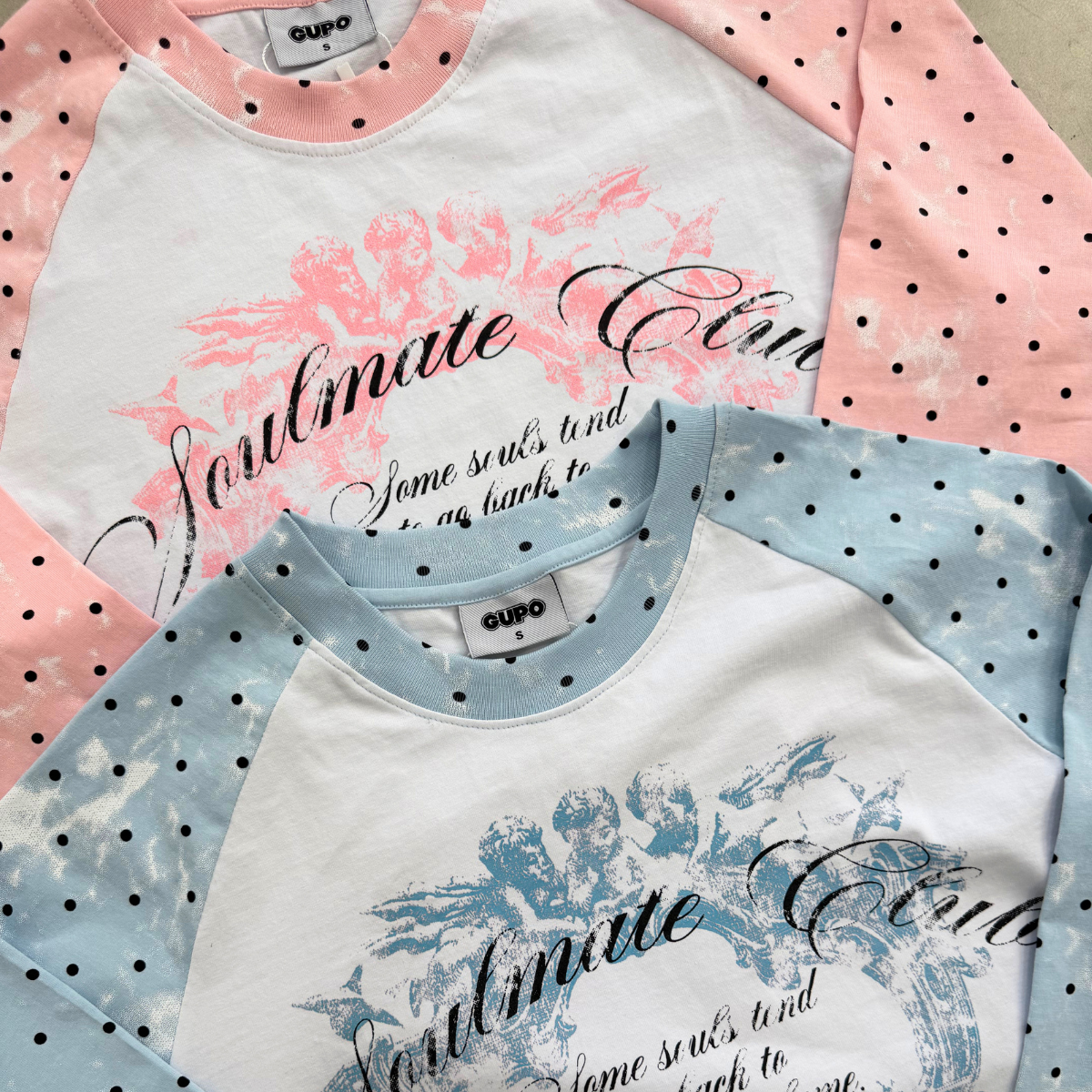 Áo Thun Tay Dài Raglan GUPO Sky Dot Chấm Bi Cotton Form Boxy Local Brand - ATD06_thumbnail_5