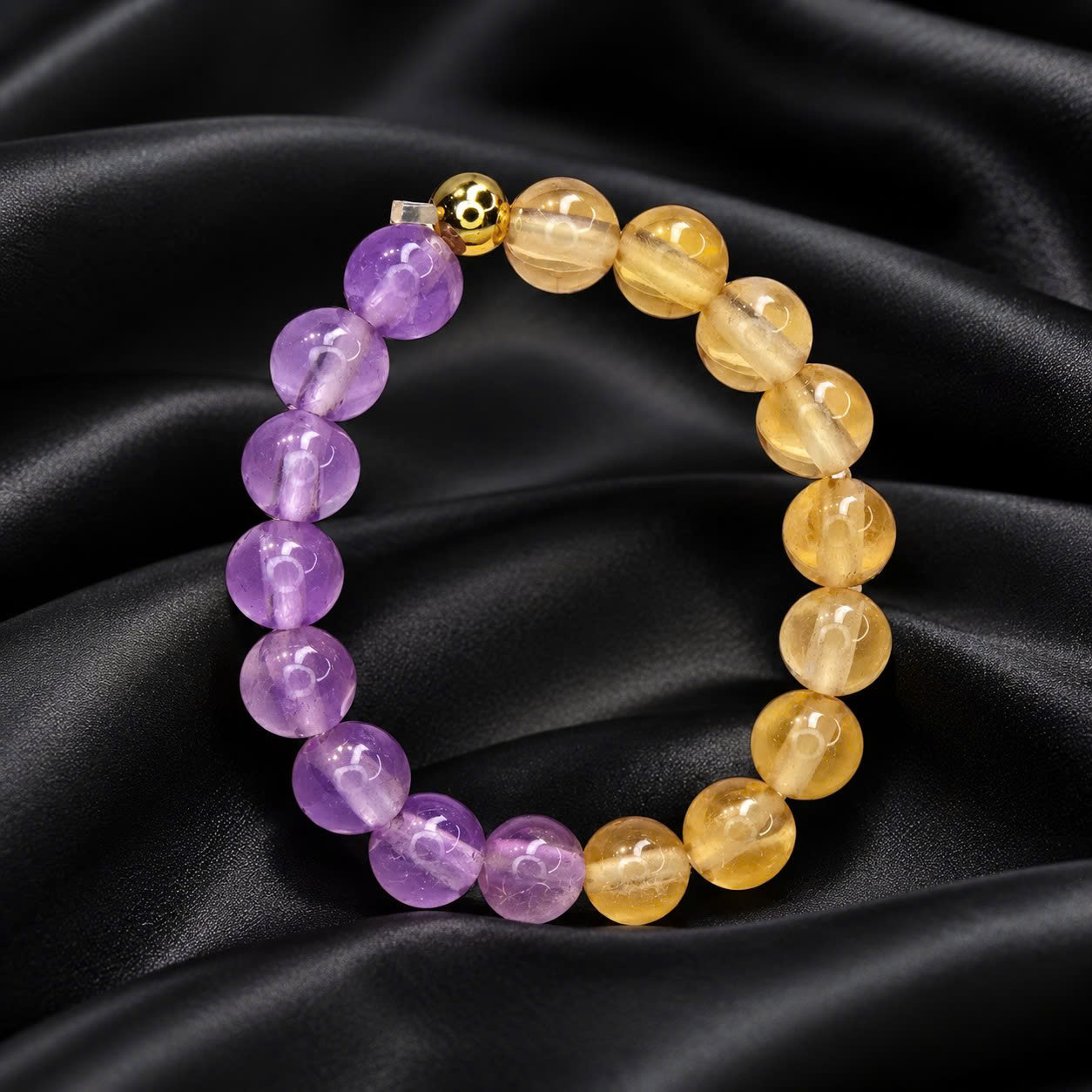 Nhẫn kiểu phong thuỷ đá amethyst+citrinew.