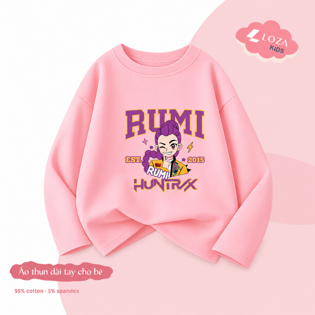 Áo thun dài tay bé gái hình band nhạc nữ Huntrix -  Loza Kids KT016_thumbnail_4