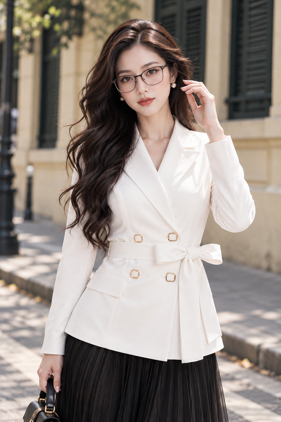 Áo vest công sở 26800 màu trắng