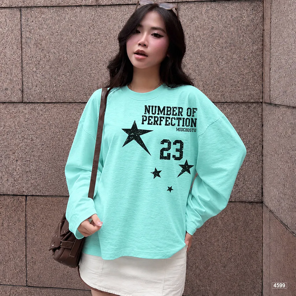 Áo thun nữ boxy tay dài chất cotton xước Miucho hình ngôi sao phong cách thể thao Mỹ 4599_thumbnail_4