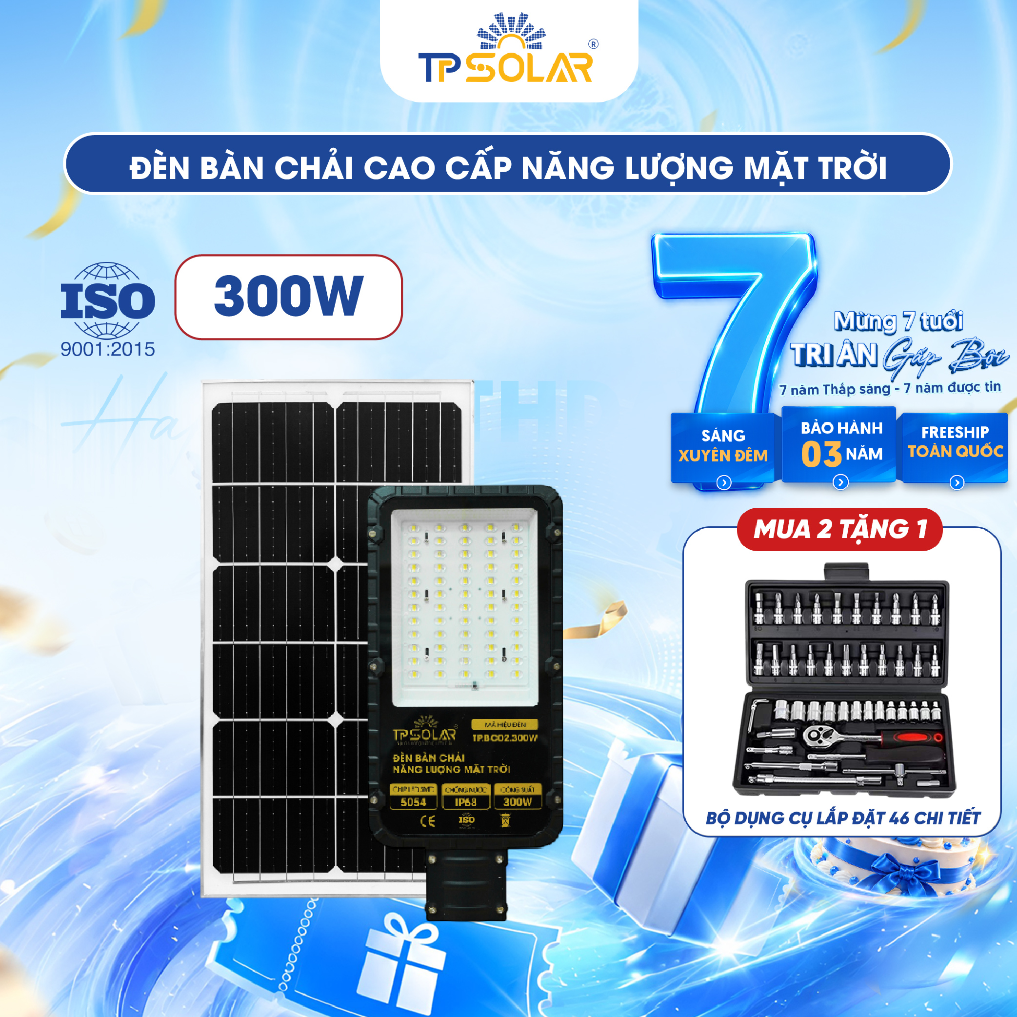 Đèn bàn chải cao cấp năng lượng mặt trời