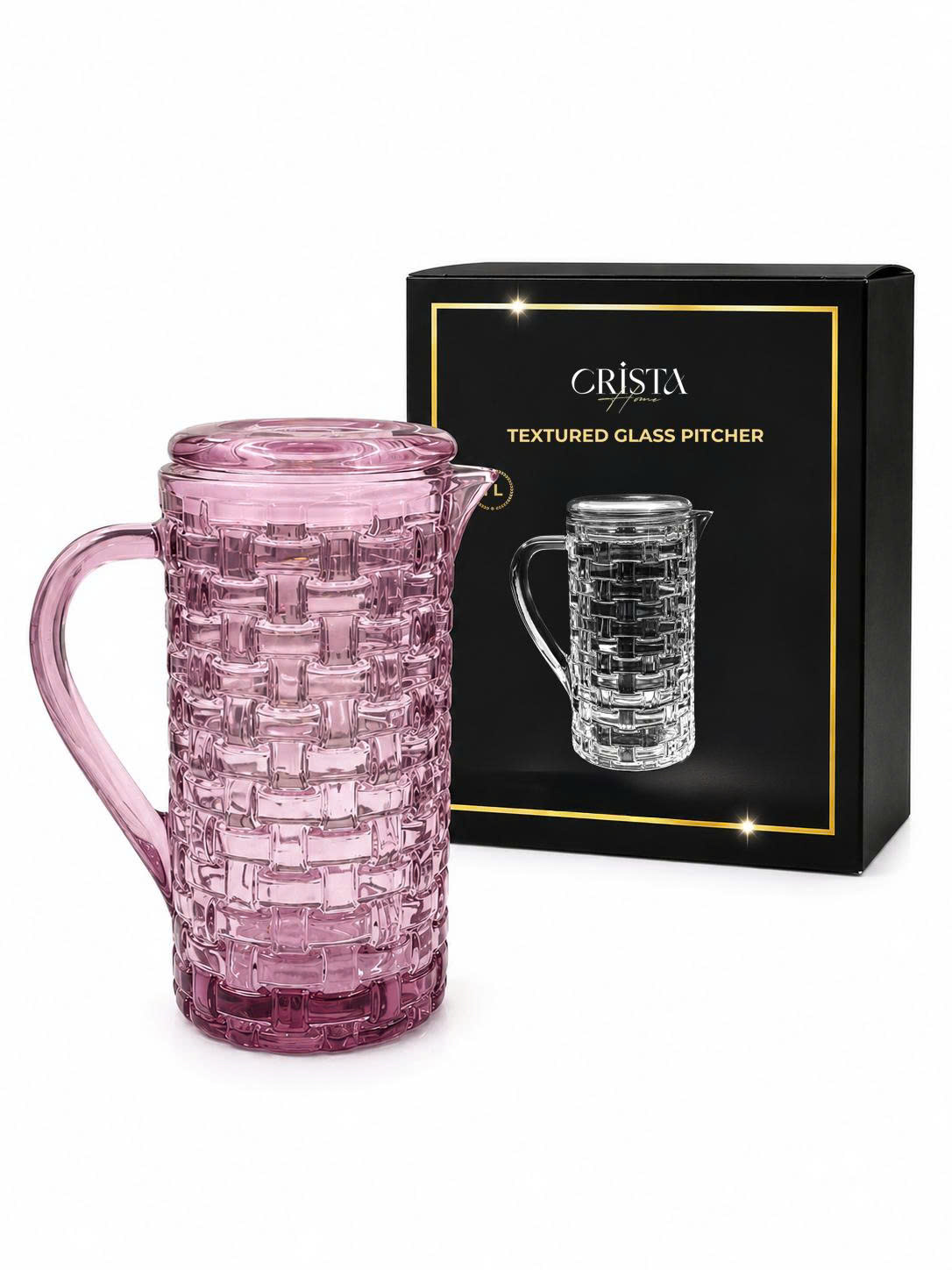 Bình thủy tinh CRISTA HOME vân caro 1000 ml