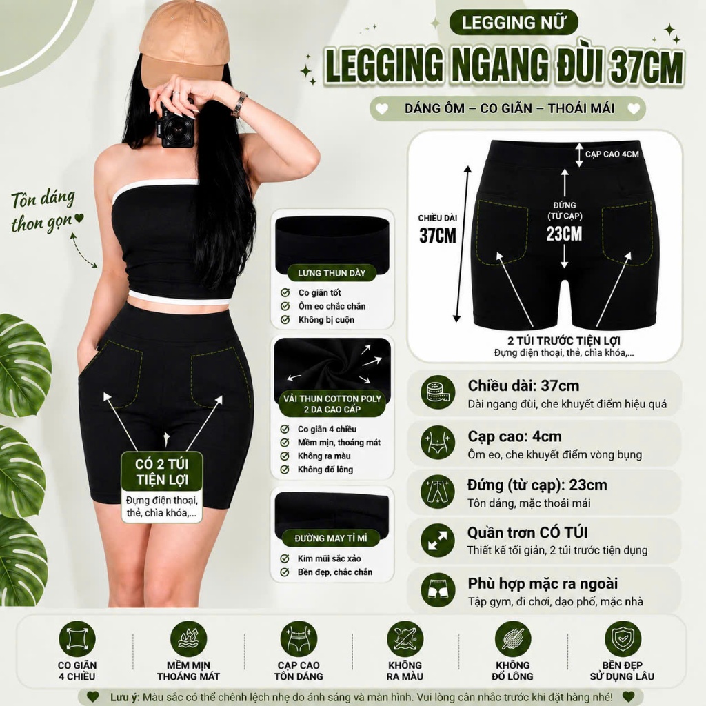 [S-3XL] Quần đùi nữ túi trước - MS331