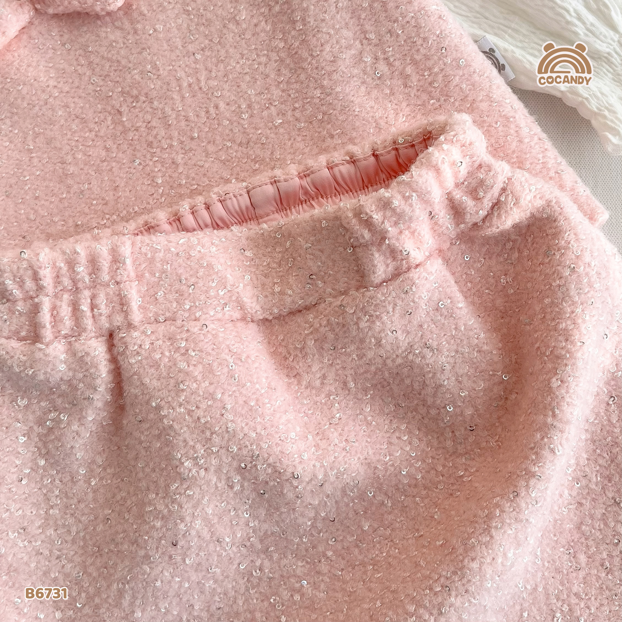 Bộ gile dạ tweed HỒNG phối nơ_thumbnail_4