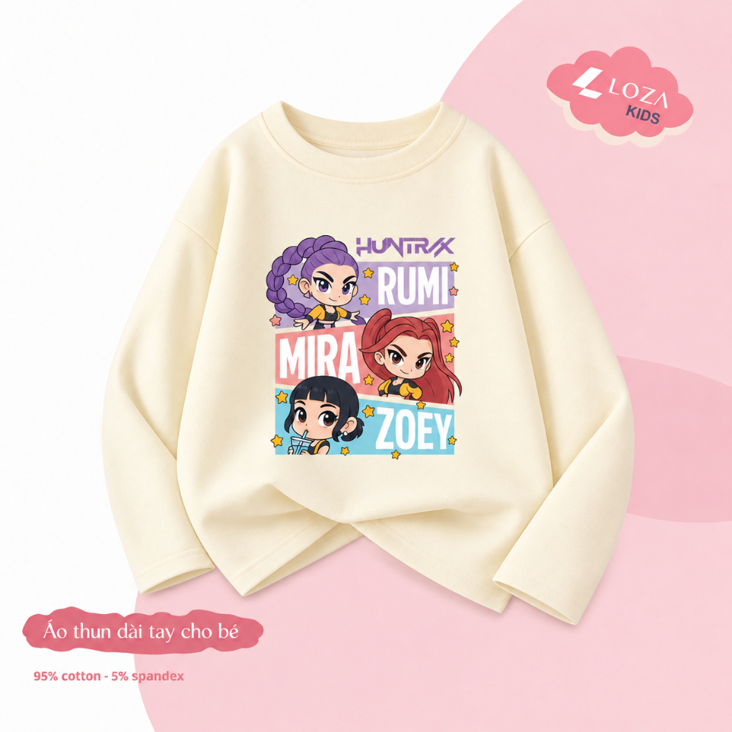 Áo thun dài tay bé gái hình band nhạc nữ Huntrix -  Loza Kids KT016_thumbnail_3