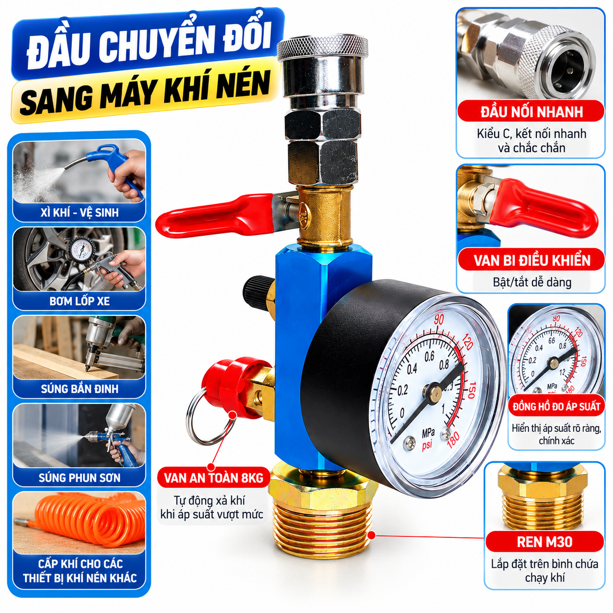 Đầu chuyển đổi sang bình khí nén lắp vỏ bình cứu hoả, bình ga_thumbnail_1