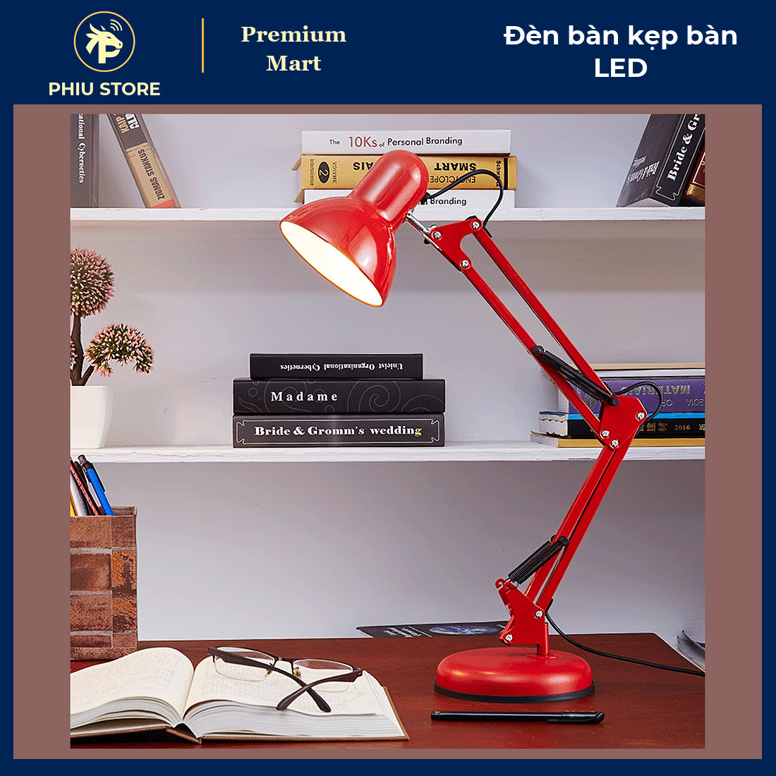 Đèn Bàn Học LED Kẹp Bàn Tay Gập Xoay 360 Độ, Đèn Đọc Sách Làm Việc Để Bàn, Bóng 7W 9W Tùy Chọn - PHIU STORE_thumbnail_5