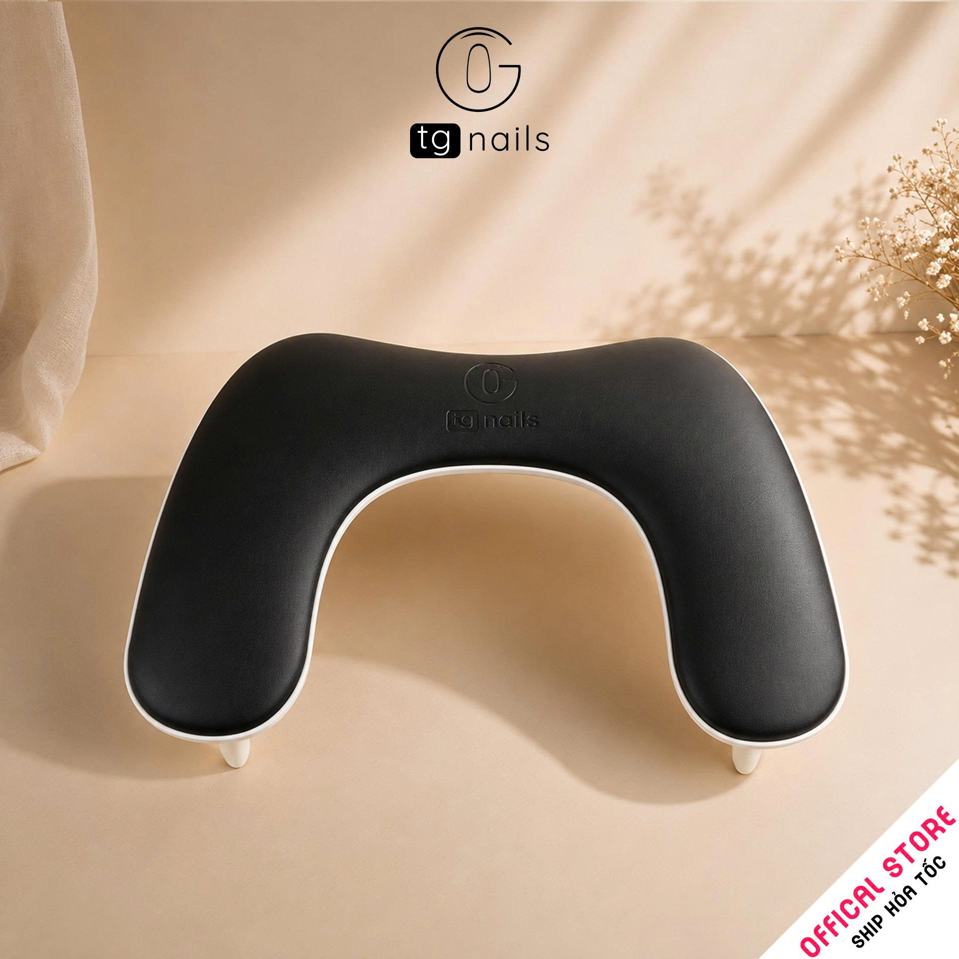 Kệ kê tay làm nail, model: U1, khung nhựa ABS, nhồi đệm bọc giả da PU, kích thước: (300*450*158)mm. Nhãn hiệu: TG Nails, mới 100%_thumbnail_9
