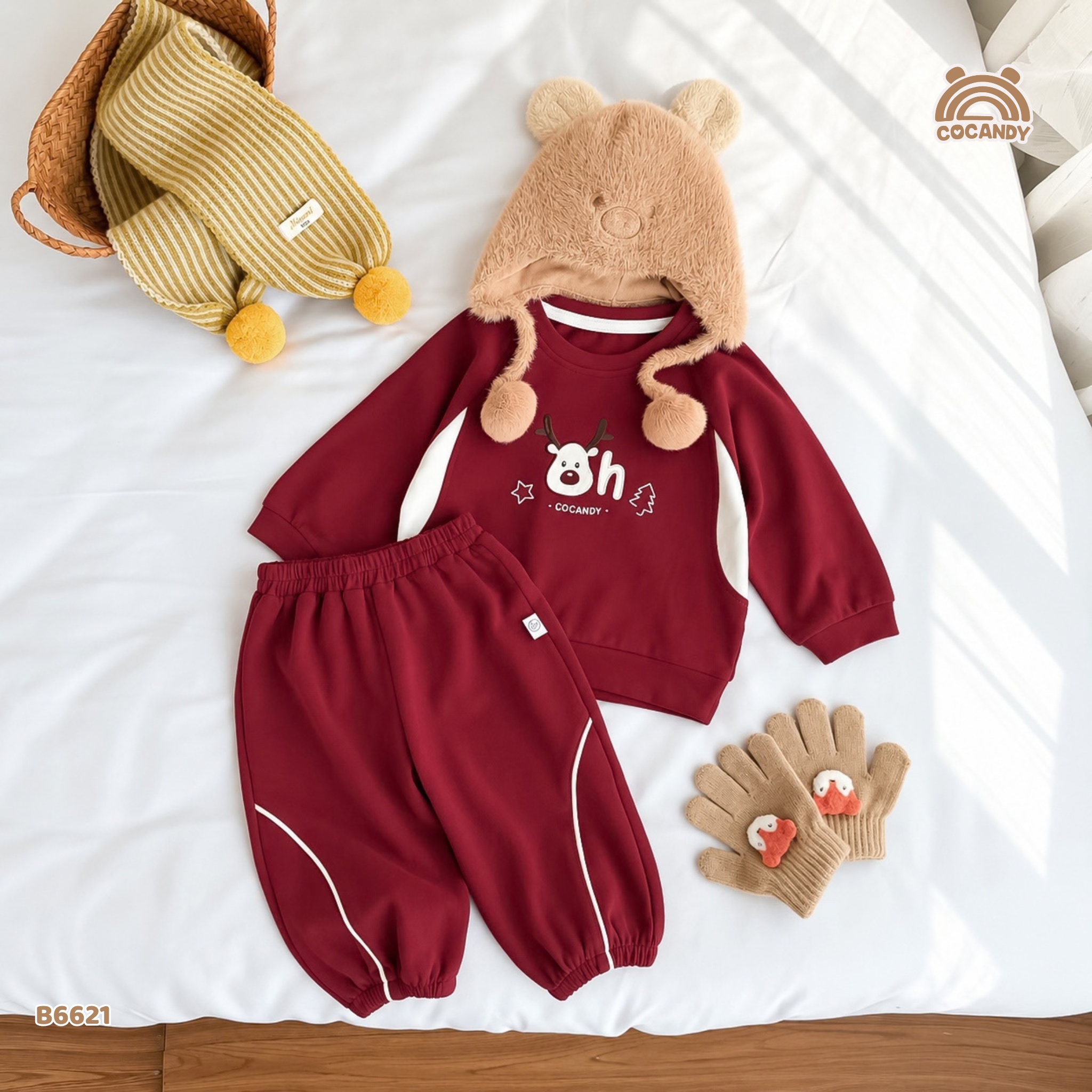 Bộ dài ĐỎ họa tiết tuần lộc