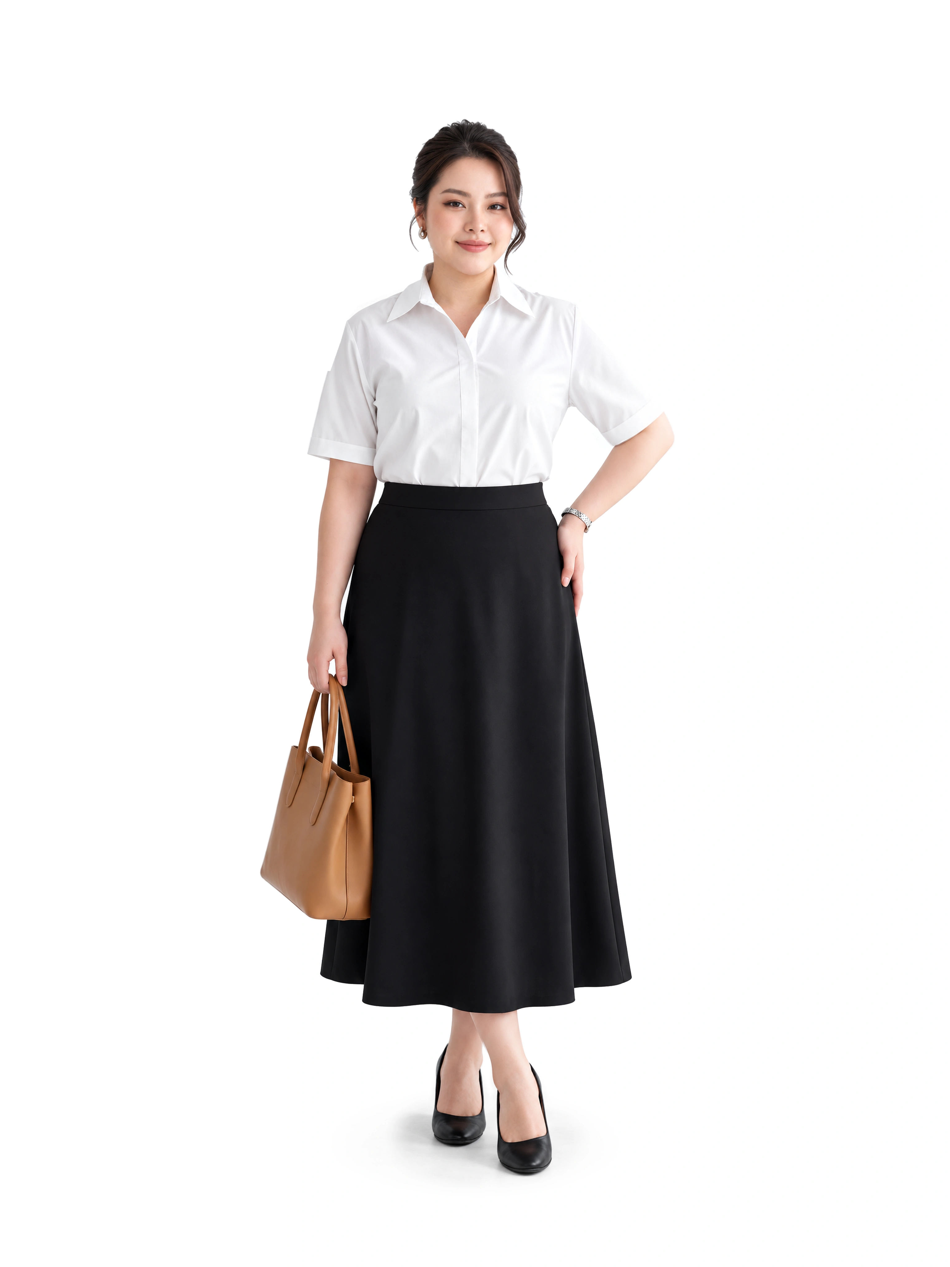 Chân váy dài basic công sở ( dáng lỡ) CV9033 dành cho nàng béo mập từ 55-90kg