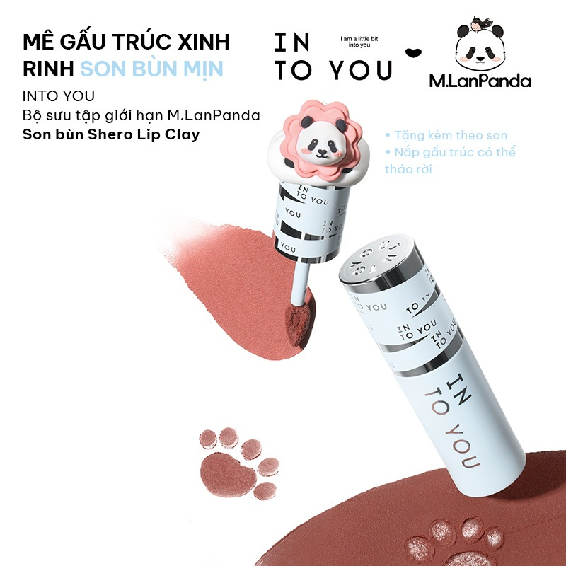[INTO YOU] Son kem lì Into You Shero Super Matte Lip & Cheek Mud (phiên bản gấu Panda)