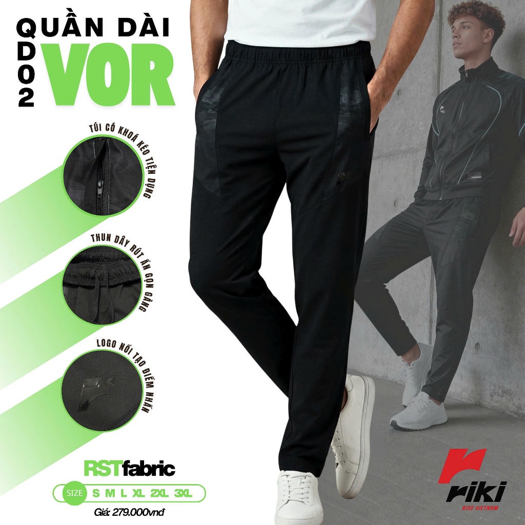 BST Quần Dài Áo Khoác Thể Thao Riki VOR Vải Dày Mịn Co Giãn Thể Thao Đương Đại_thumbnail_1