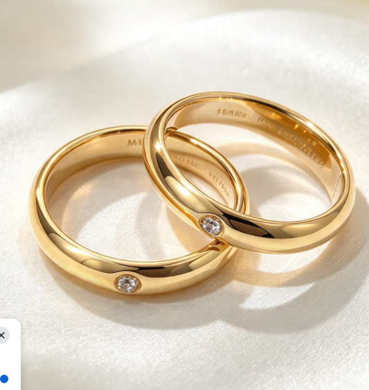PLAIN W/STONE CENTERED WEDDING RING