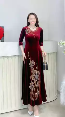 Đầm hoa dáng dài L748