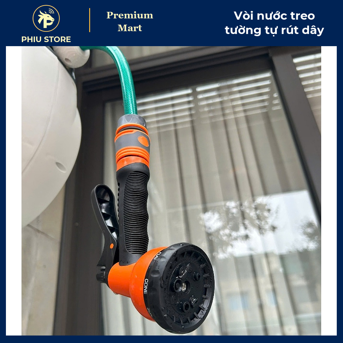 Bộ Vòi Nước Treo Tường Tự Động Rút Dây Ống To 16 mm, Bản 10 m Và 20 m - Tưới Cây, Rửa Xe, Xịt Sân - PHIU STORE_thumbnail_6