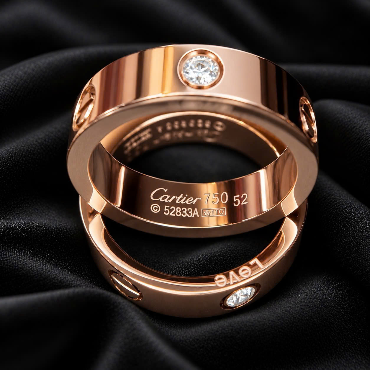 Nhẫn kiểu titan đính đá Cartier vàng hồng size 5_thumbnail_1
