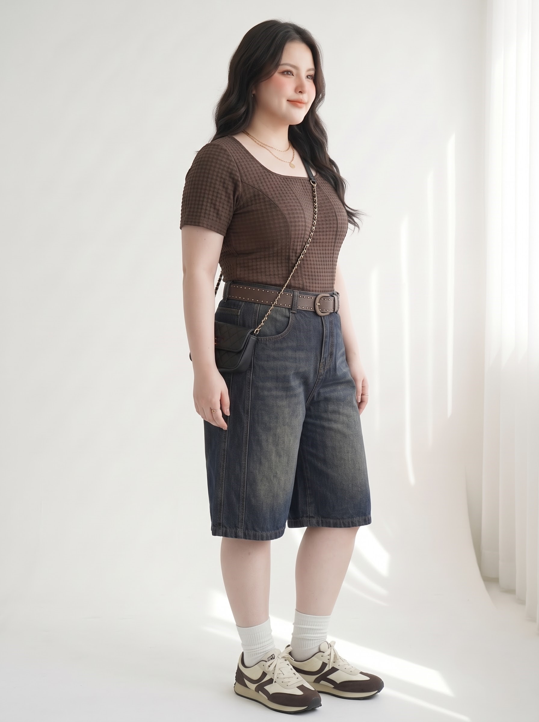 Plus-Size High-Waisted Cropped Jeans QSJ67
