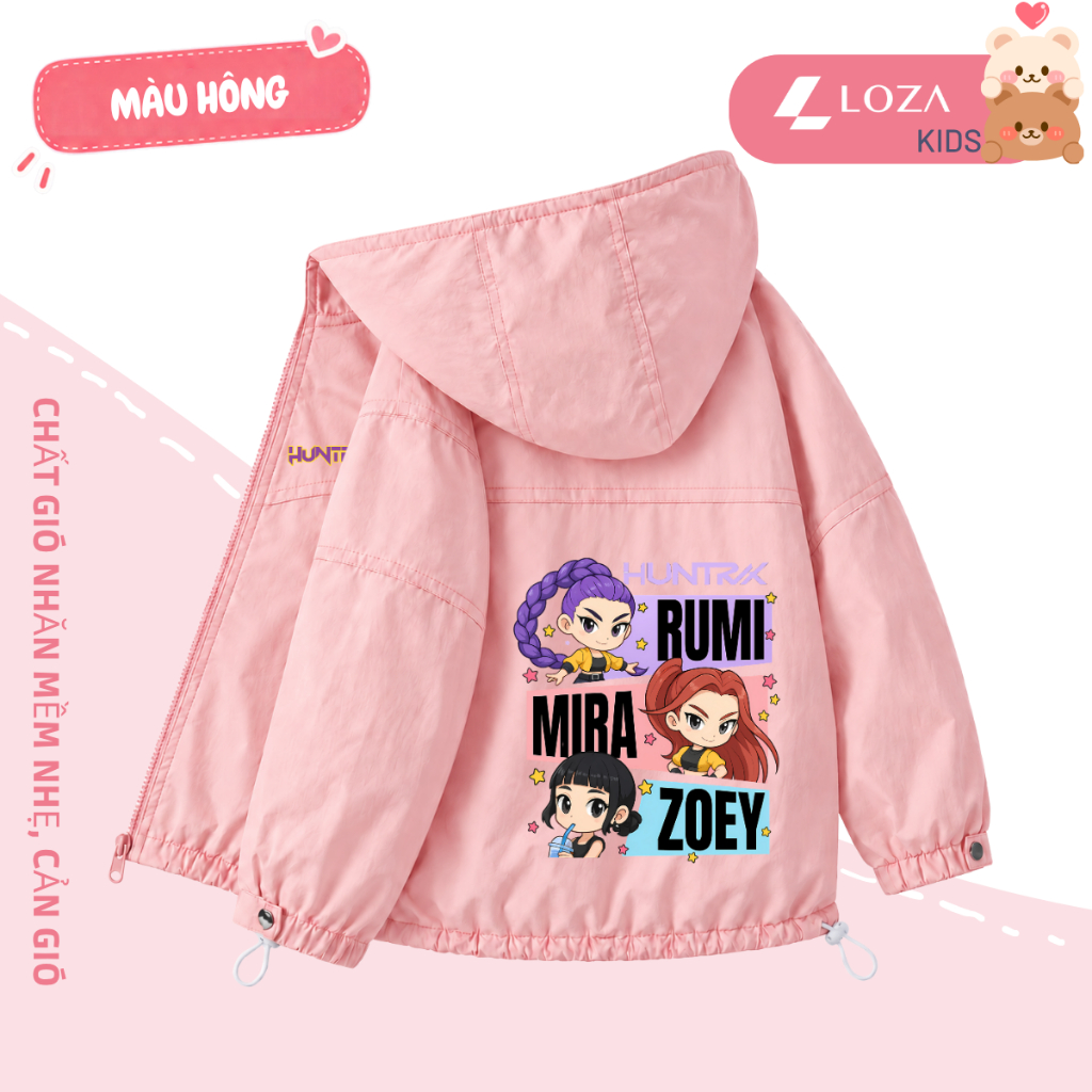 Áo gió bé gái in hình các cô gái nhóm Huntrix - Loza Kids  AJ006_thumbnail_1