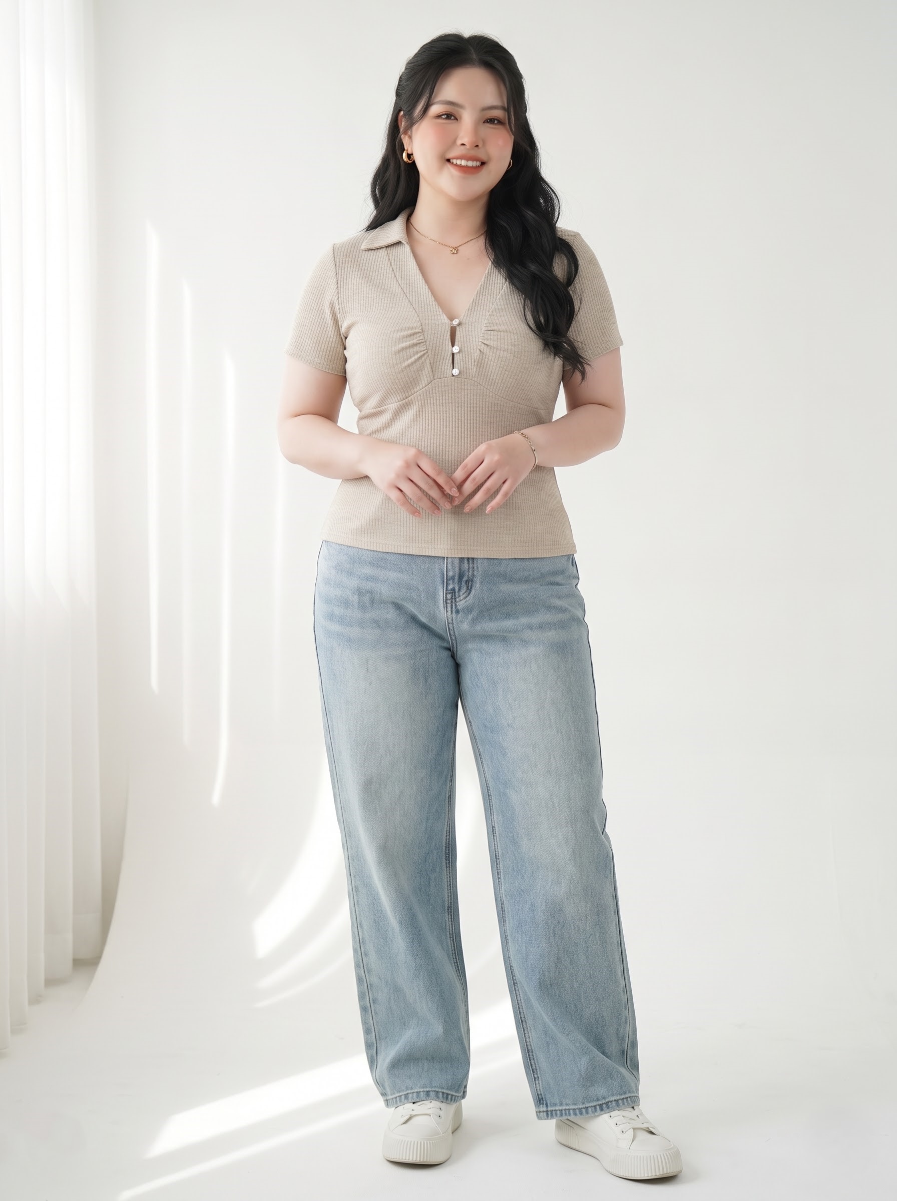 Quần jean ống suông lưng cao basic mới bigsize QJ5000 dành cho nàng béo mập từ 55-90kg_thumbnail_26