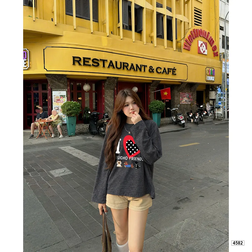 Áo thun dài tay Miucho hình thú cưng dễ thương 4582_thumbnail_3