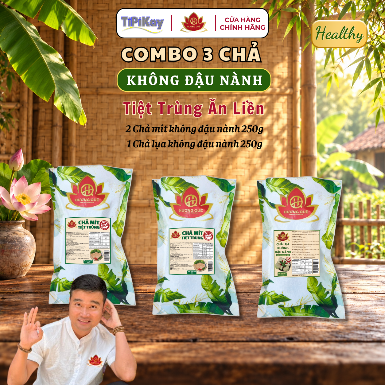 [Combo 3 Chả Không Đậu] 2 Chả Mít Không Đậu Nành + 1 Chả Lụa Không Đậu Nành CBTP-2CMKD1CLKD